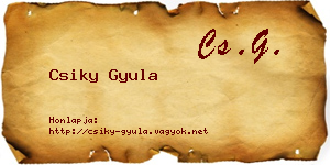 Csiky Gyula névjegykártya